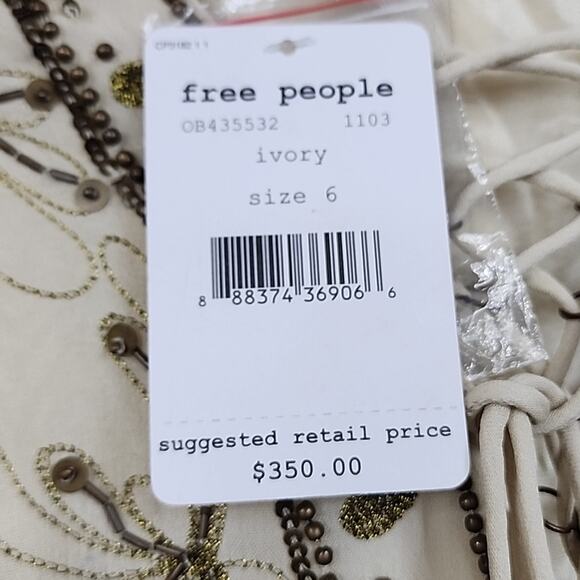 NWT Free People Sicily Beaded Embellished Size 6 Dress - Picture 7 of 12